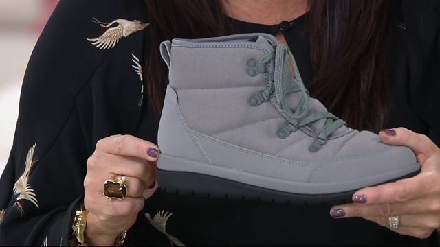 CLOUDSTEPPERS by Clarks Lace-up Boots - Cabrini Cove on QVC смотреть онлайн