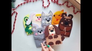 Игрушки-варежки из фетра
