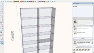 Присадка конфирматом и Эксцентриком со шкантом в SketchUp