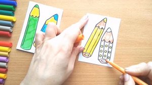 Как нарисовать ЦВЕТНЫЕ КАРАНДАШИ / мультик раскраска для детей / Нарисуй Ка