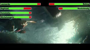 Teenage Mutant Ninja Turtles vs. Bebop & Rocksteady with healthbars