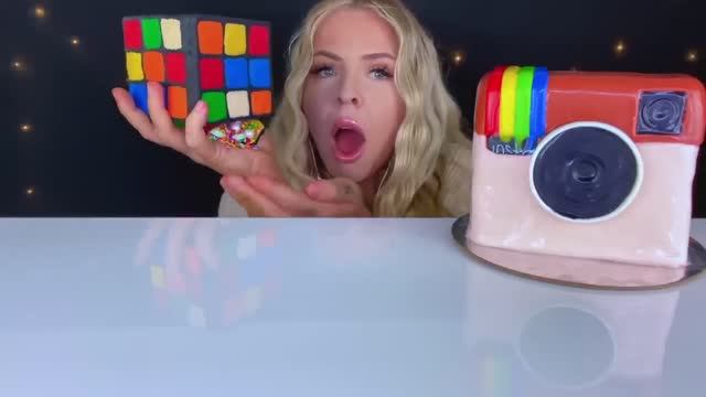 ASMR Конфетная маска для лица, Торт в виде бутылки вина, Ковбойский торт, Желейный шприц-шутер, Торт