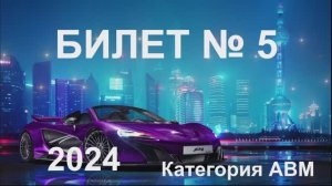 Билет 5 Категории АВМ 2024