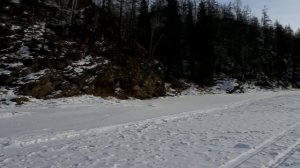 тайга, скала три брата, на ниве еду по льду  #нива #автотуризм #покатушки