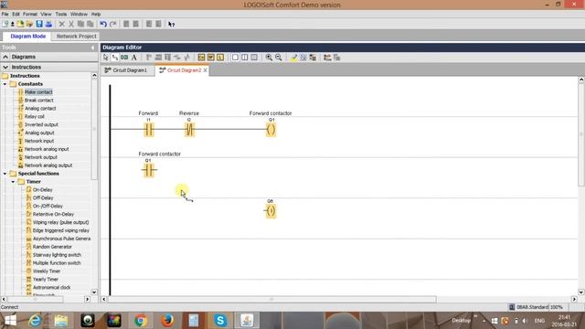 Motor forward reverse v.1 - Siemens Logo tutorial. PLCtutorial.