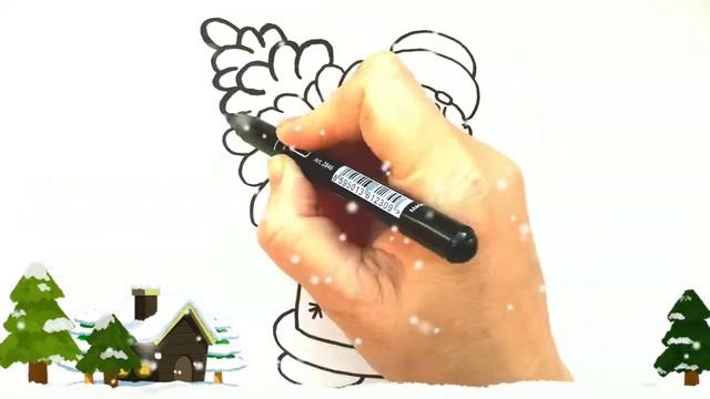 ДЕД МОРОЗ НЕСЁТ ЕЛОЧКУ / раскраска / Нарисуй Ка смотреть онлайн