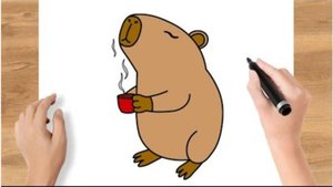 Как нарисовать капибару Kawaii