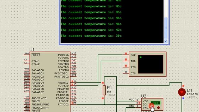 Desain termometer DS18B20 pada serial смотреть онлайн