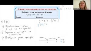 Алгоритм нахождения точек экстремума