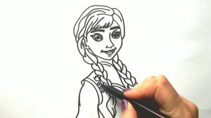 Как нарисовать АННУ, ХОЛОДНОЕ СЕРДЦЕ / Мультик раскраска для детей АННА ХОЛОДНОЕ СЕРДЦЕ / Нарисуй Ка