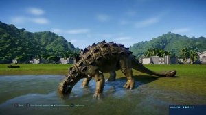 Jurassic World Evolution: Euoplocephalus vs Metriacanthosaurus (Base Genome)
