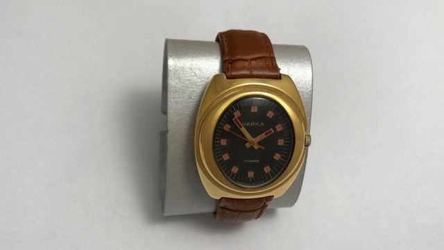 Мужские наручные часы Чайка СССР антрацит позолоченные смотреть онлайн