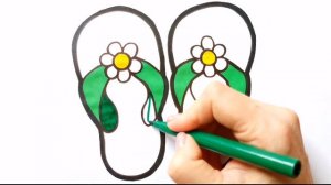 ДЕТСКИЕ ШЛЕПАНЦЫ / мультик раскраска для детей / Нарисуй Ка