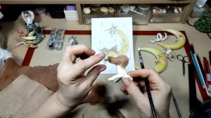 Ватная игрушка ЛУННАЯ СКАЗКА . Урок 9. Покрываем мишку шерстью.