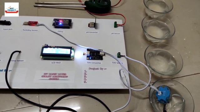 51. IoT🌐 Based Water💧Quality Monitoring💻 Using ESP32 | TDS⚡ | pH⚗️ | Turbidity🥃 | Temp🌡️| 2024🗓️