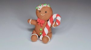 Лепим имбирный пряник из воздушного пластилина. Новогодние поделки.