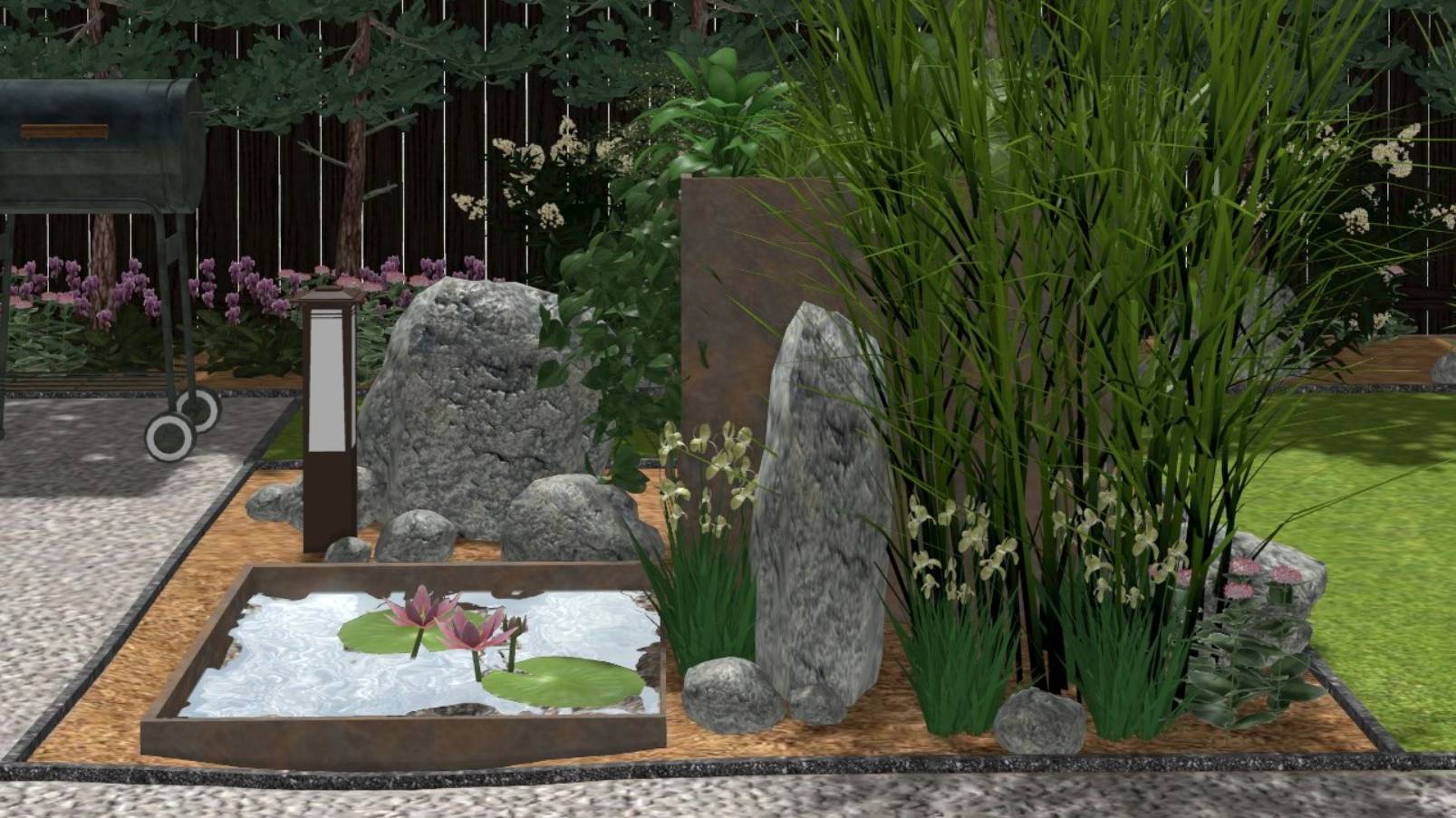 гостевые домики с участками с разной стилистикой