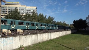 Московский Метрополитен 81-717/714 серии 0090 и 0089 + 10187 и 0156 на станции Технопарк