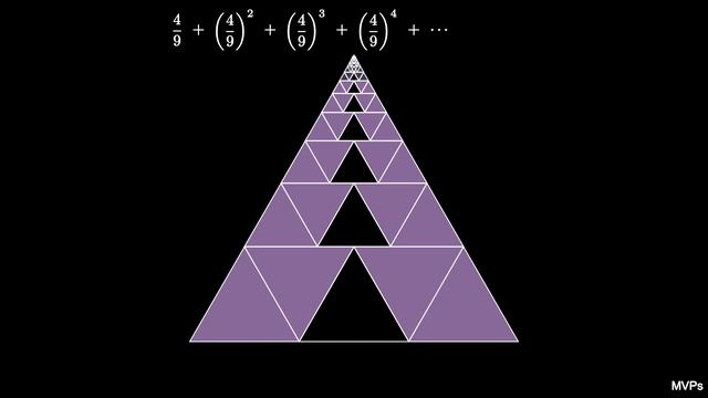 Geometric series: sum of powers of 4/9 (visual proof)