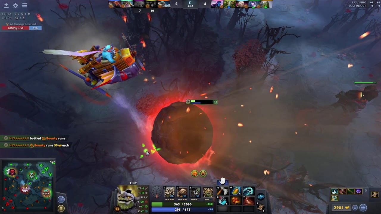 Dota 2 Playing Tiny in Turbo Mode (7k gameplay) смотреть онлайн