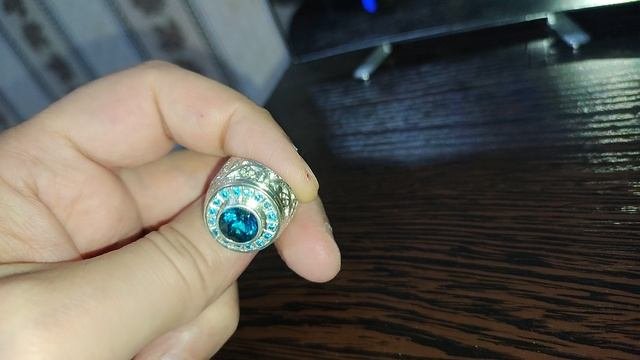 перстень с топазом серебряный
