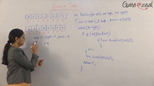 Quick Sort  Algorithm  | Data Structure | Quick sort with example | By Jaishri mam | Gate 2023 |