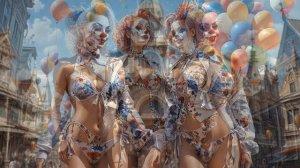 Laughs and Lace: A Whimsical Lingerie Show with Female Clowns