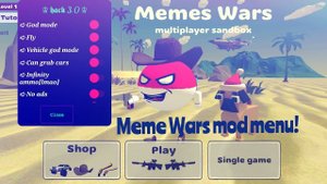 Meme Wars mod menu v4.9.092 God mode, Fly, Unlimited money and MORE!!!