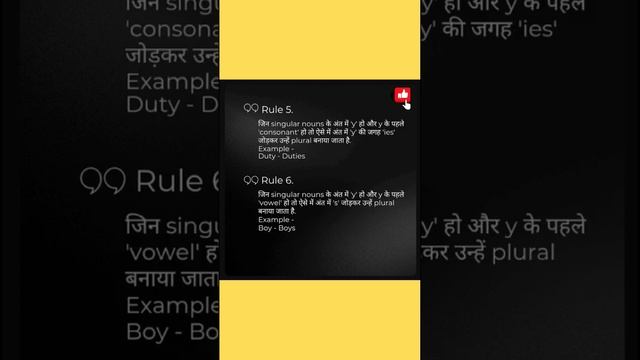 #Rules_for_Singular_to_Plural #Singular_and_Plural_in_English_Grammar #Singular_&_Plural_Nouns_Rule