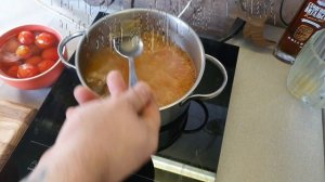 Рассольник с солеными помидорами.