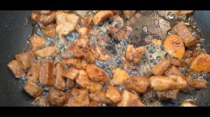 Паста талеателли с белыми грибами и курочкой в сливочном соусе