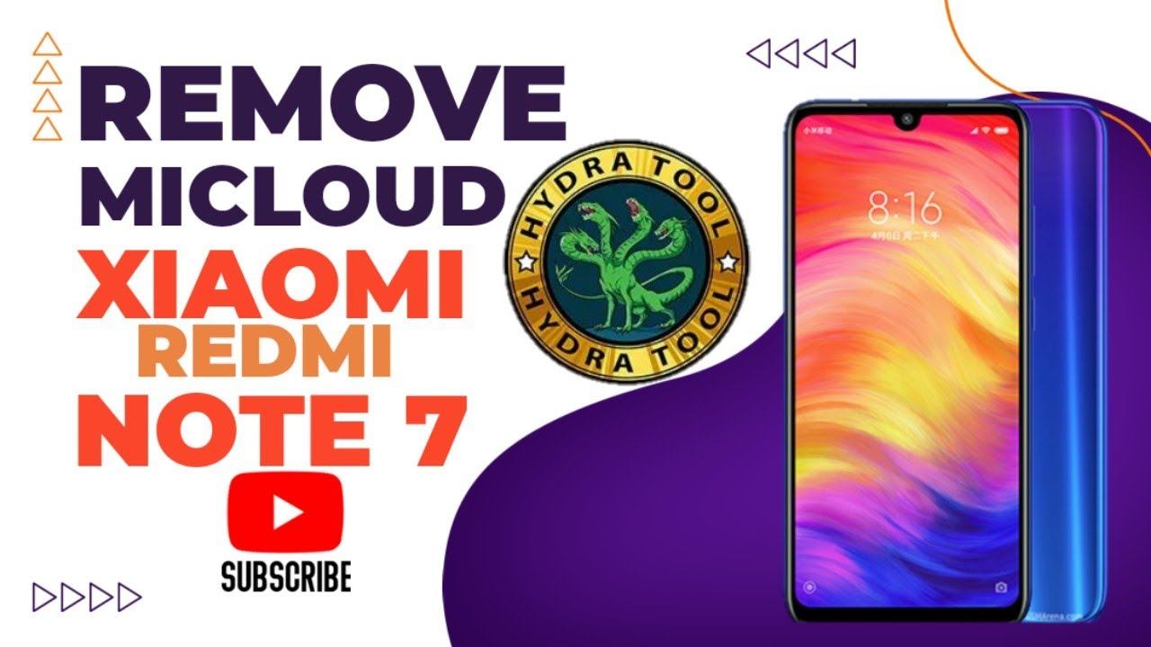remove micloud redmi note 7 || hydra tool