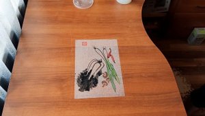 Накатка картины на основу.