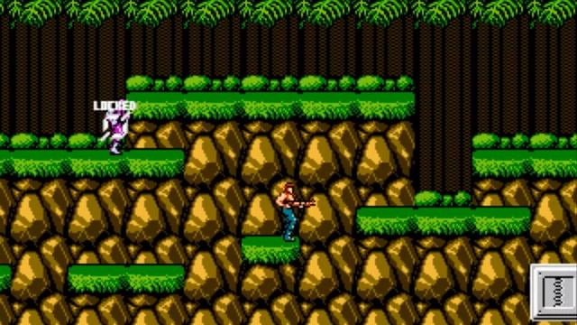 Lock-on weapon in 8-bit Contra