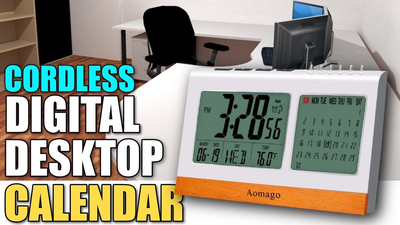 Office DESKTOP Digital CALENDAR - CLOCK | Manager’s Office Desktop Calendar | Calendar MONTH DISPLA смотреть онлайн