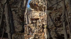 Niklas sending Luk Skywalker 5.12B - Jamestown Crag