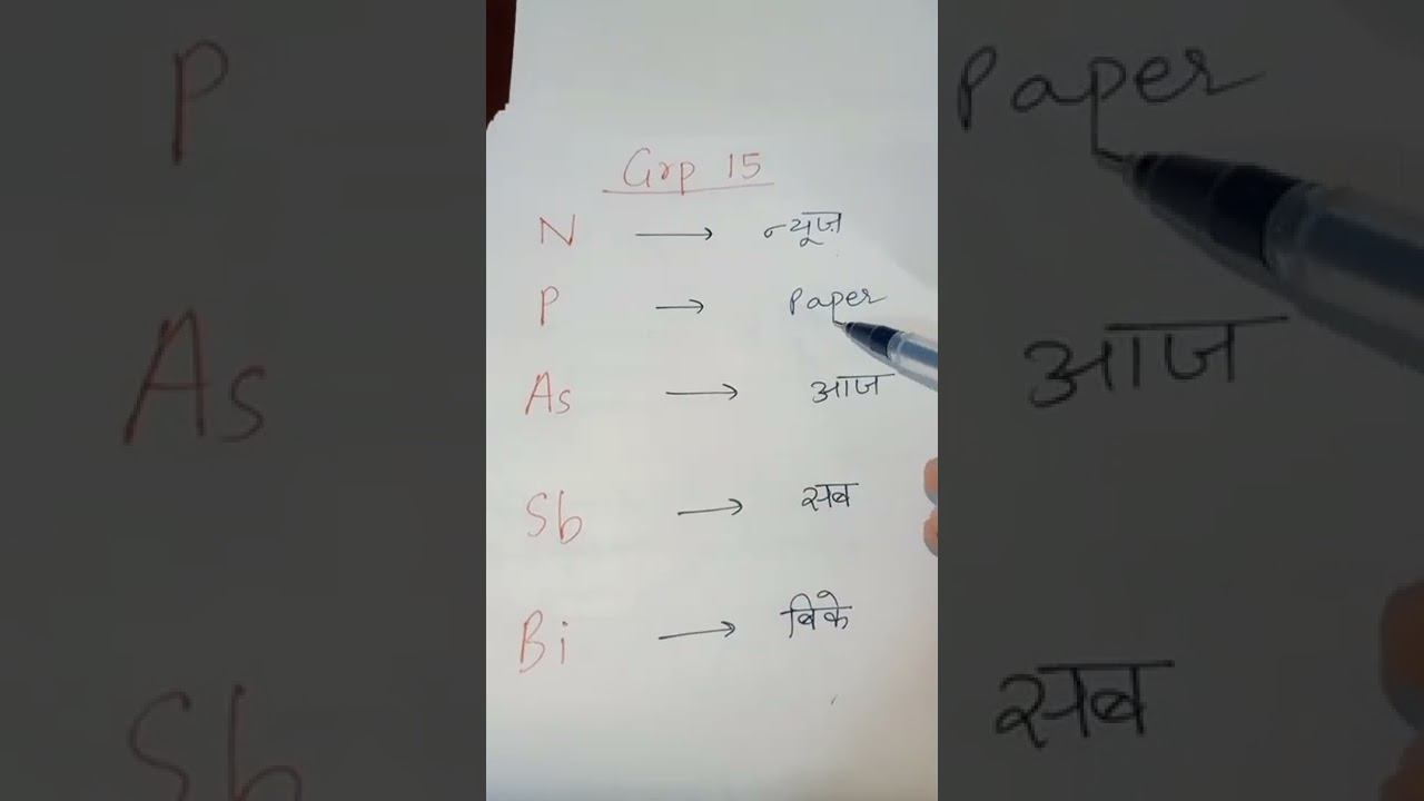 Trick 📌 Grp 15 (Periodic Table) in 32 seconds ⚡ #periodictabletricks #pblocktricks #jee #neet #shor