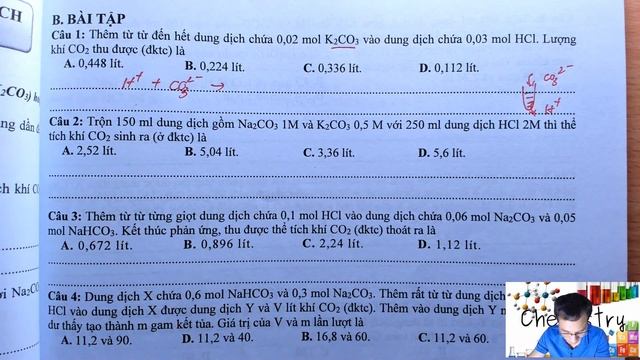CHUYÊN ĐỀ 12. AXIT TÁC DỤNG VỚI DUNG DỊCH MUỐI CO32-, HCO3- (PART 1) смотреть онлайн