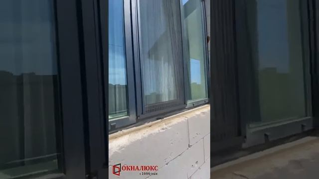 Москитная сетка плиссе . Москитная сетка на алюминиевые окна в серый графит 7024 муар. ОКНАЛЮКС