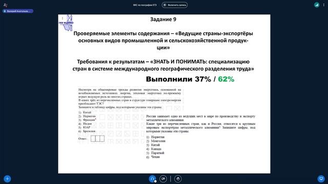 ВКС по географии ЕГЭ учителям