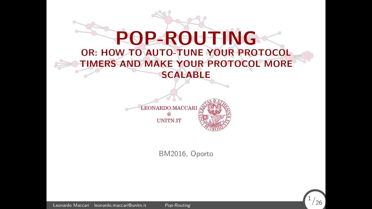 Pop Routing: Raise scalability & auto tune your protocol - Battlemesh v9 (Porto, Portugal) смотреть онлайн