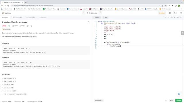 4. Median of Two Sorted Arrays - Easy solution with explanation Leetcode
