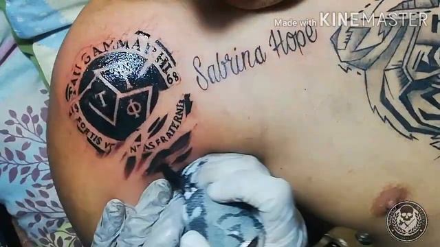 Timelapse tattoo - treskilion logo seal colored