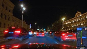 [4K] DRIVING AT NIGHT IN MOSCOW | LENINGRADSKOE HIGHWAY-KRASNOKAZARMENNAYA STREET | RUSSIA