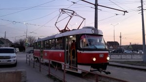 Весенний Волгоград. Трамвайный маршрут 2. Рейс в депо. "Школа №36" - "Завод Ахтуба. Трамвайное депо