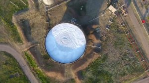 Тушение резервуара 10000 куб  метров системой УПАТ Коптер