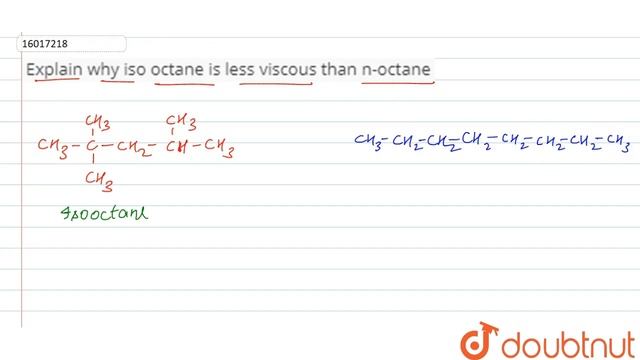 Explain why iso octane is less viscous than n-octane смотреть онлайн