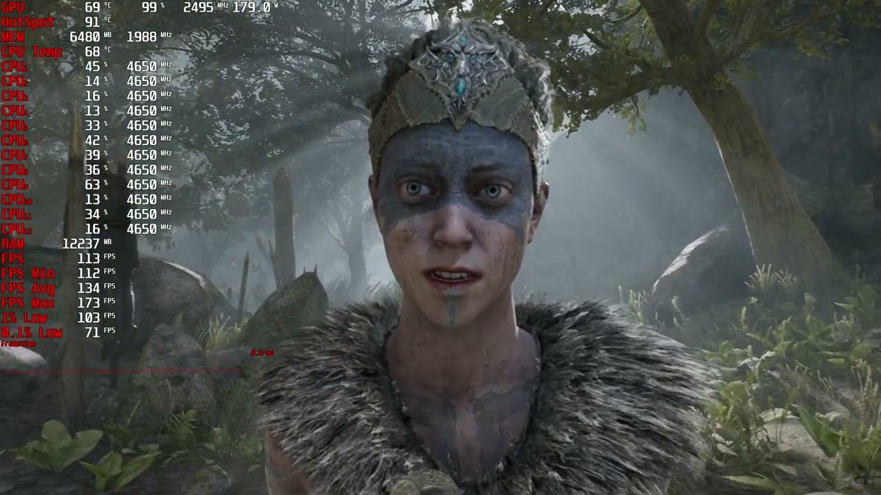 Hellblade Senua's Sacrifice 2k,1440p gameplay r5 5600x,RX 6700 XT dx12 FSR 1.0