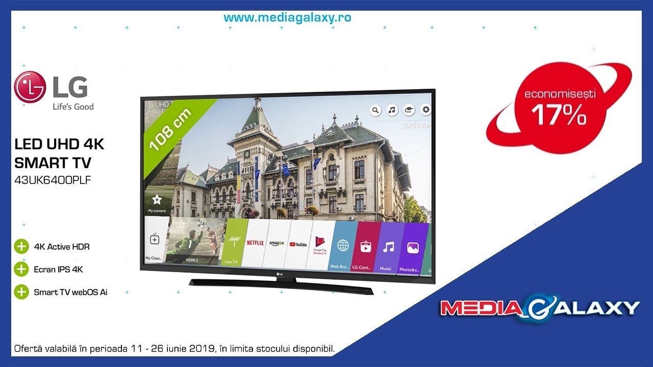 Televizor LG LED Smart UHD 4K 43UK6400PLF - MediaGalaxy.ro смотреть онлайн