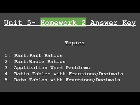 Ratios & Rates Applications Practice (Unit 5-Homework 2 Answer Key) смотреть онлайн